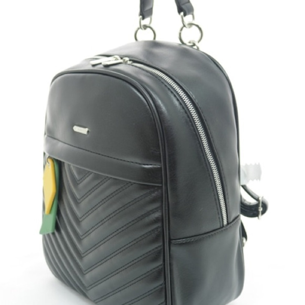 💛💚DAVID JONES  PARIS 
Black Leather 🎒 BACKPACK.💛💚 - Picture 2 of 15